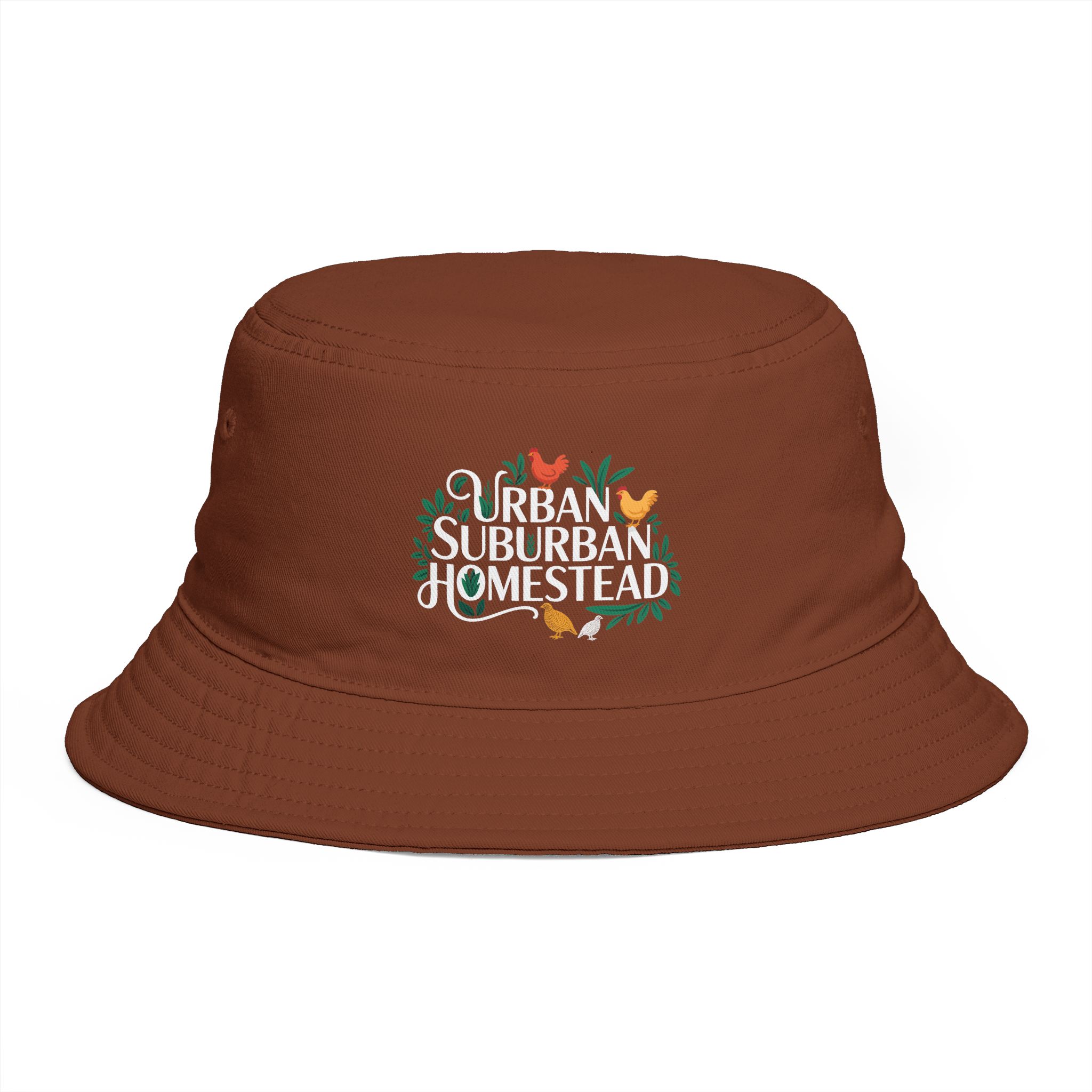 Urban Suburban Homestead bucket hat | Farm Chickens Gardening Logo - Image 2