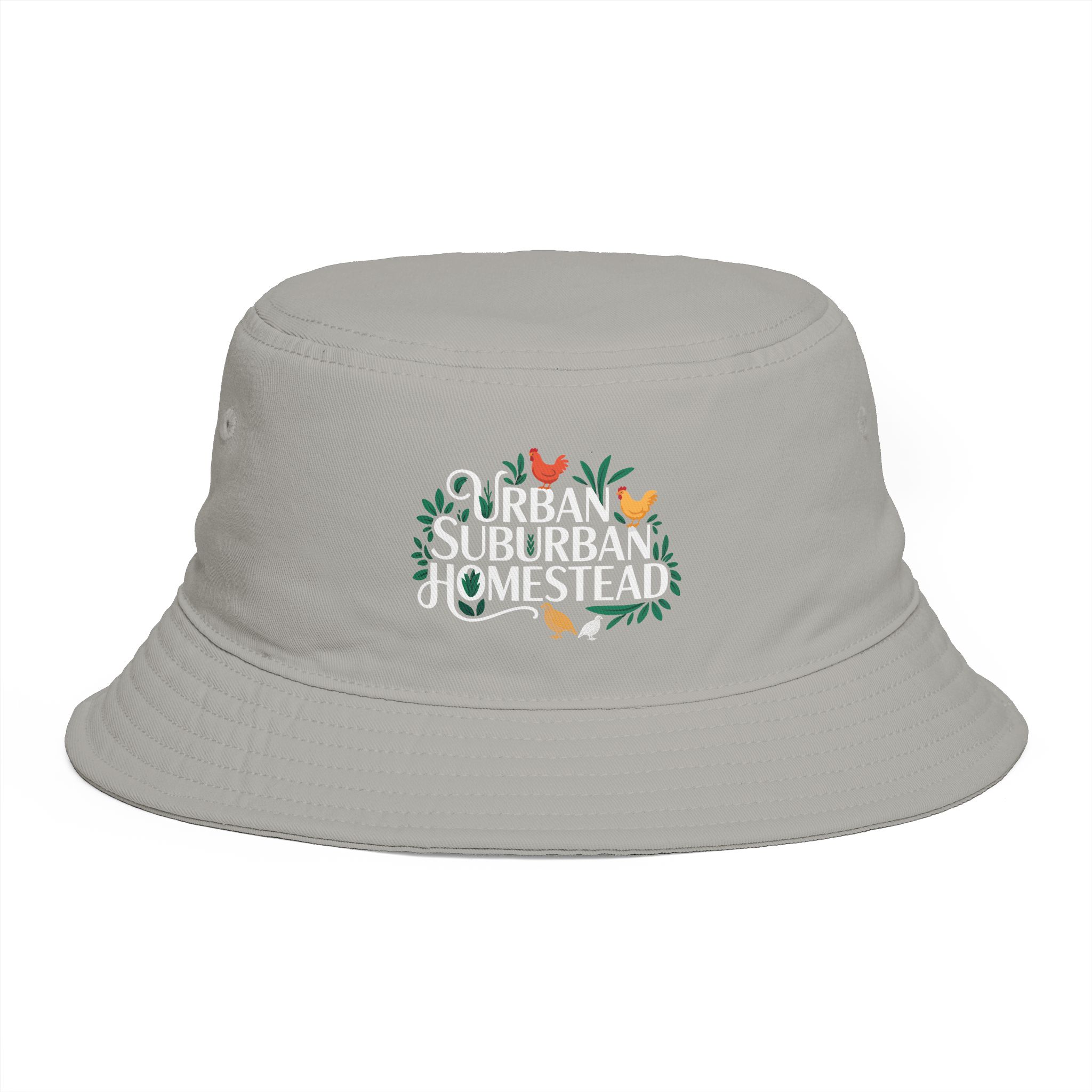 Urban Suburban Homestead bucket hat | Farm Chickens Gardening Logo - Image 5